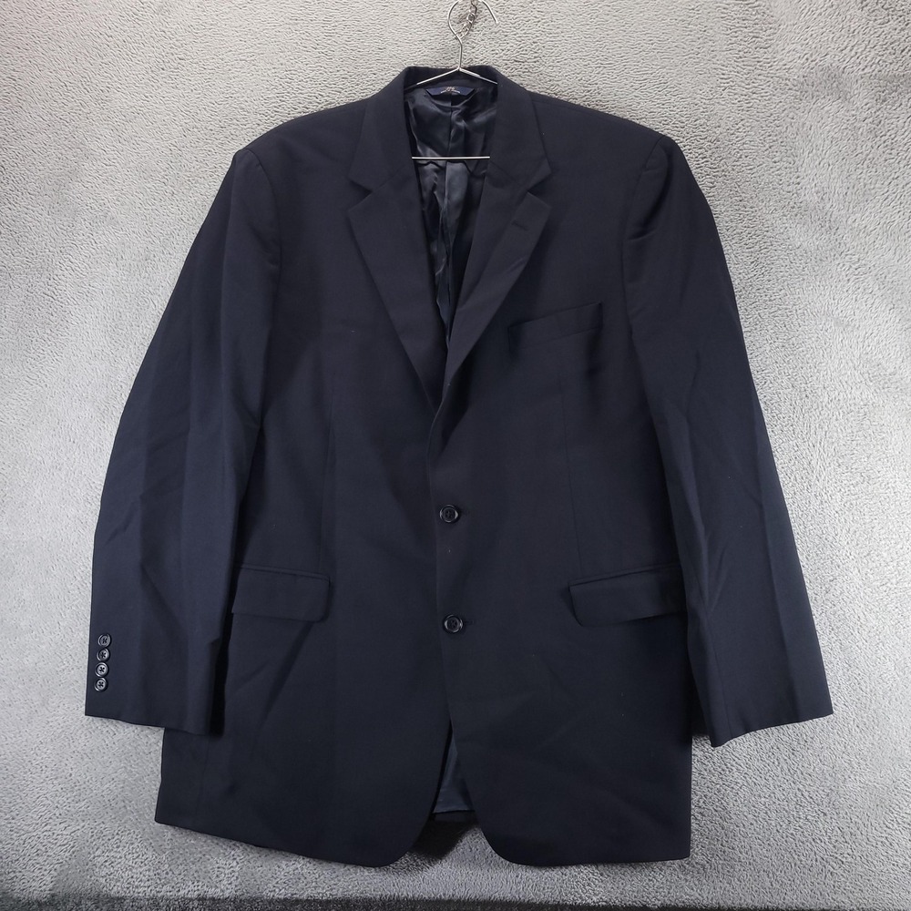 Brooks Brothers 346 Blazer Mens 44L Blue Wool Stretch 2 Button Office